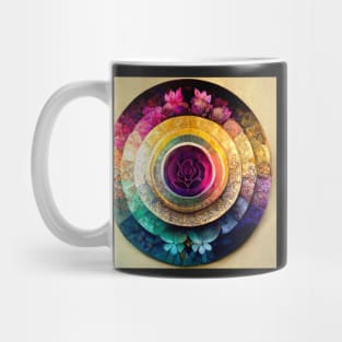 mandala, purple, pink, black, blue, green, yellow, gold, silver, white, rose Mug